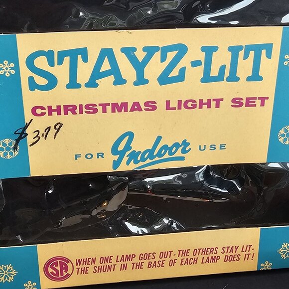 Stayz-Lit Vintage Christmas String Light Set WORKS with Box And Spare Bulbs 996K - Picture 7 of 15